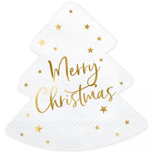 20 Serviettes Sapin de Nol Merry-Christmas 