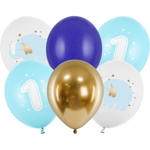 Bouquet 6 Ballons -1 An Bleu 