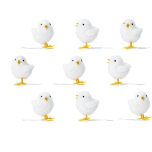 9 Petits Poussins de Pques Blanc - 7 cm