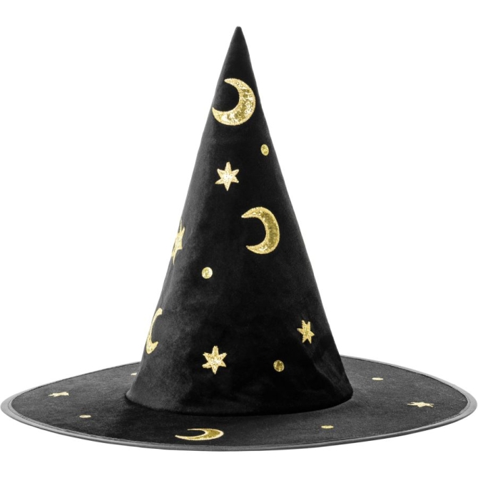 1 Chapeau de Sorcire Hocus Pocus - Noir / Or 