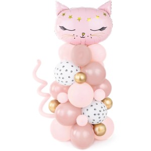 Kit Arche de Ballons Chat Rose