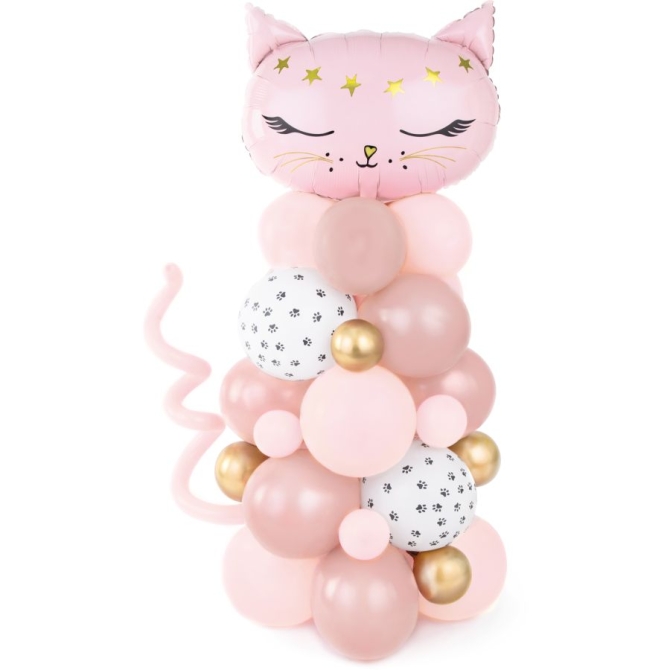 Kit Arche de Ballons Chat Rose 