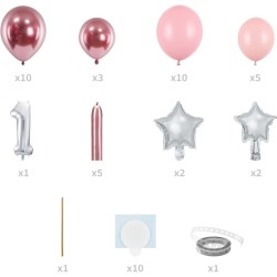 Kit Arche de Ballons 1 An - Rose. n1