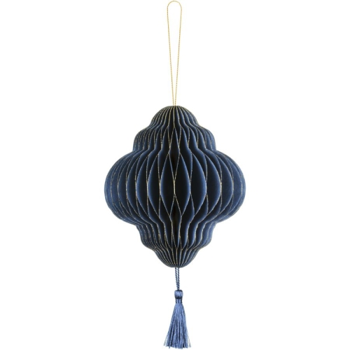 Goutelette Nid d Abeille  Suspendre Bleu Marine/Or - 12 cm 