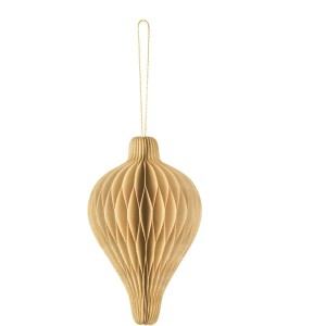 Lanterne Nid d'Abeille  Suspendre Beige/Or - 15 cm