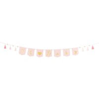 Guirlande Oh Baby avec Pompons Rose - 2,6m