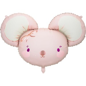 Ballon Aluminium Hlium Souris Rose