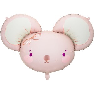 Ballon Aluminium Hlium Souris Rose