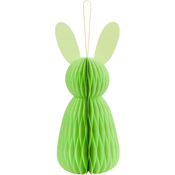 1 Dcoration Lapin Nid d Abeille 12 cm - Vert Clair 