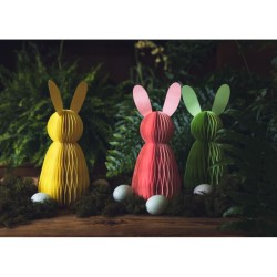 1 Dcoration Lapin Nid d Abeille 12 cm - Jaune. n1