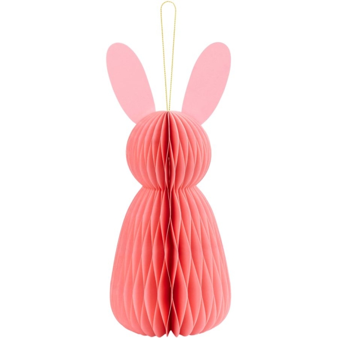 1 Dcoration Lapin Nid d Abeille 12 cm - Rose 