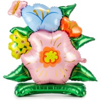 Ballon Aluminium Hélium  Debout Fleurs