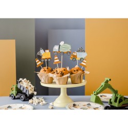 6 Pics Cake Toppers Engins de Chantier. n°1