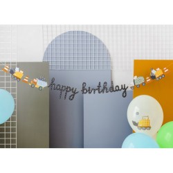 Guirlande Happy Birthday Engins de Chantier - 2m. n1