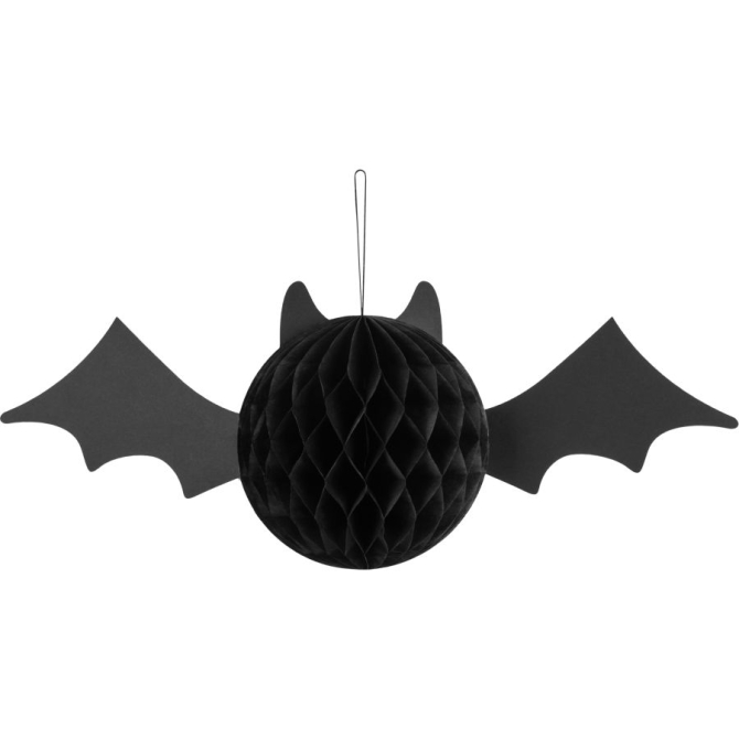 1 Dcoration  Suspendre Chauve-Souris Noir Kawai en Nid d Abeille  45 cm 