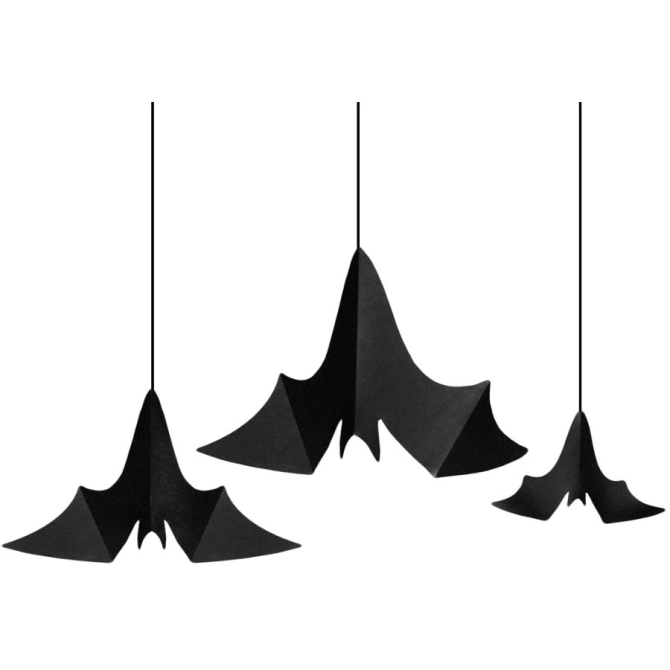 Set de 3 Décorations à Suspendre Chauves-Souris 