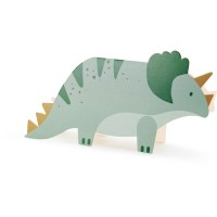 6 Invitations Dino Triceratops