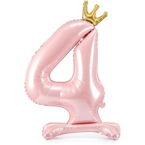 Ballon Debout - Chiffre 4 Rose