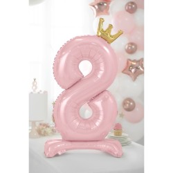 Ballon Debout - Chiffre 8 Rose. n°1