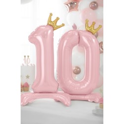Ballon Debout - Chiffre 0 Rose. n°1