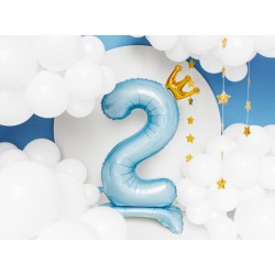 Ballon Debout - Chiffre 2 Bleu. n°1