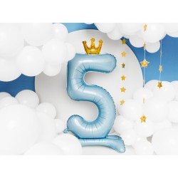 Ballon Debout - Chiffre 5 Bleu. n°1