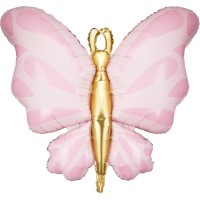 Ballon Aluminium H�lium Papillon Rose - 69 cm