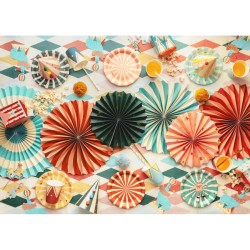 6 Petites Assiettes  Rayures Cirque. n3