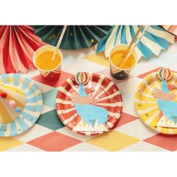 6 Petites Assiettes  Rayures Cirque. n4