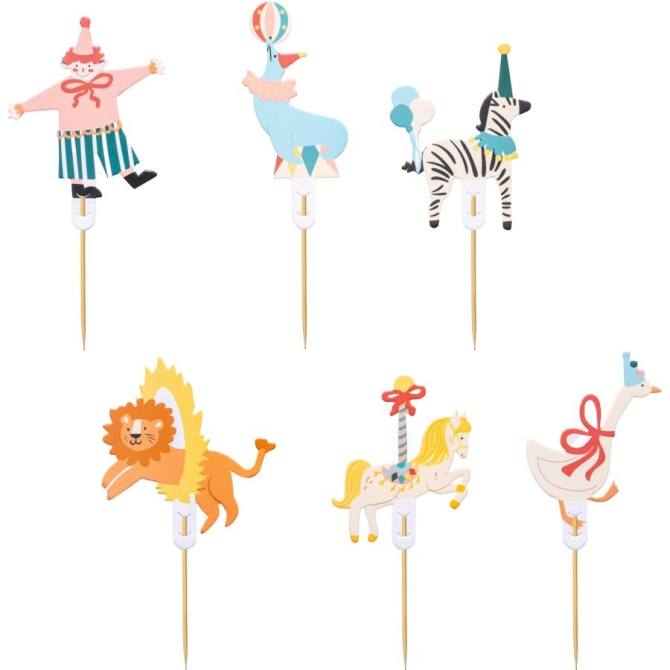 6 Pics Cake Toppers Cirque 