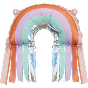 Ballon Aluminium Hlium Arc-en-Ciel  Franges - 33 cm