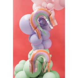 Ballon Aluminium Hélium Arc-en-Ciel à Franges - 33 cm. n°2