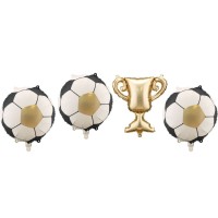 4 Ballons Aluminium Hlium Guirlandes + Ballons de Foot