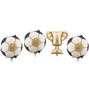 4 Ballons Aluminium Hlium Guirlandes + Ballons de Foot