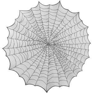 Nappe Toile d'Araigne Ronde Noire/Grise - 124 cm