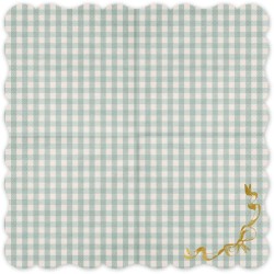 12 Serviettes  Carreaux Verts  Noeud Dor Brillant. n1