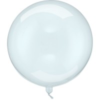 Ballon Aluminium Hlium  Boule Bleu Transparent   40 cm