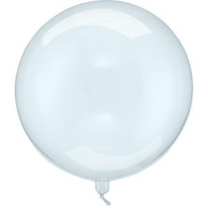 Ballon Aluminium Hlium  Boule Bleu Transparent   40 cm