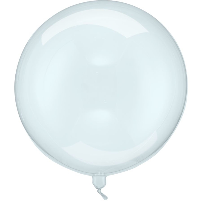 Ballon Aluminium Hlium  Boule Bleu Transparent   40 cm 
