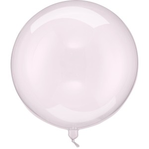 Ballon Aluminium Hlium  Boule Rose Transparent   40 cm