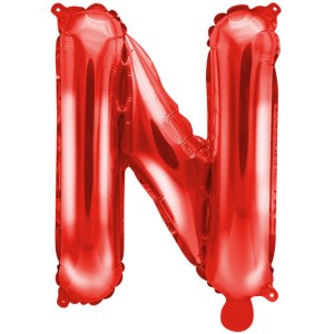 Ballon Aluminium Hlium  Lettre N Rouge  35 cm