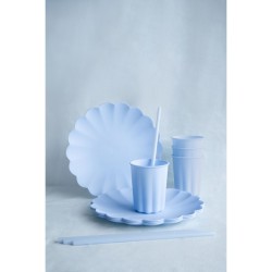 12 Pailles en Plastique – Bleu Clair – 23 cm. n°1