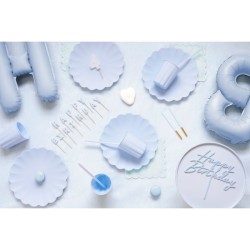 12 Pailles en Plastique – Bleu Clair – 23 cm. n°2