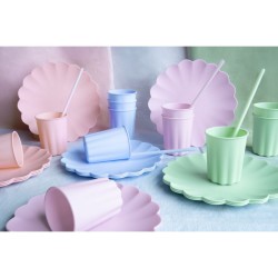 12 Pailles en Plastique – Bleu Clair – 23 cm. n°3