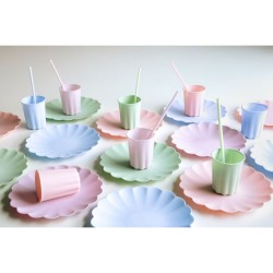 12 Pailles en Plastique – Bleu Clair – 23 cm. n°4