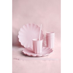 12 Pailles en Plastique – Rose – 23 cm. n°1