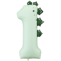 Ballon Aluminium Gant Dinosaure Chiffre 1  92 cm