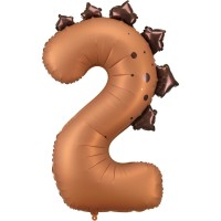 Ballon Aluminium Gant Dinosaure Chiffre 2  92 cm