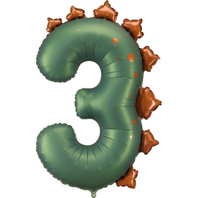 Ballon Aluminium Géant Dinosaure Chiffre 3 – 92 cm