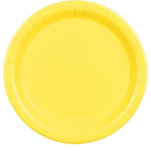 6 Assiettes Jaune Ø23 cm - En carton